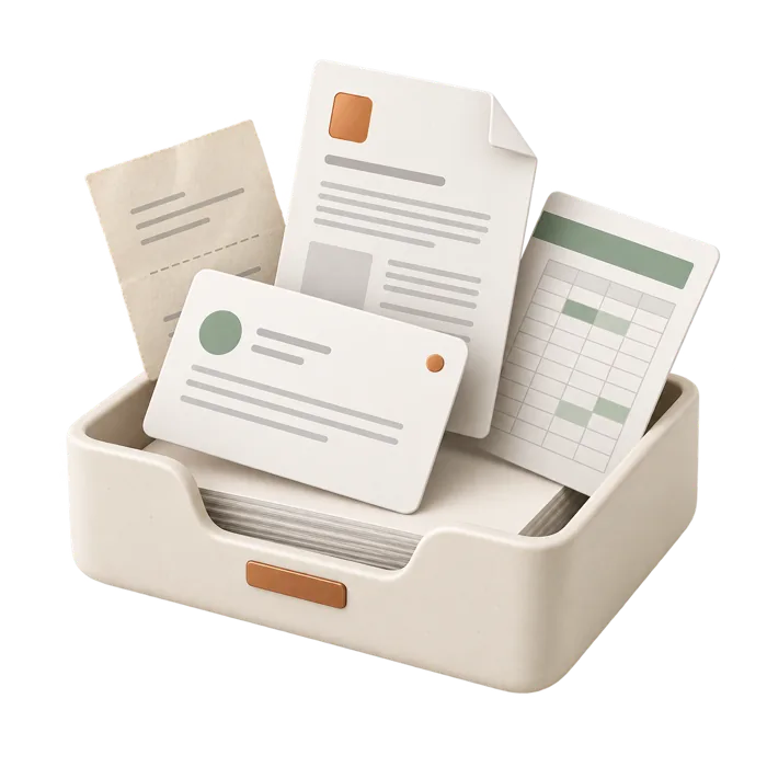 Een keramieken postvak waarin de binnenkomende orders samenkomen